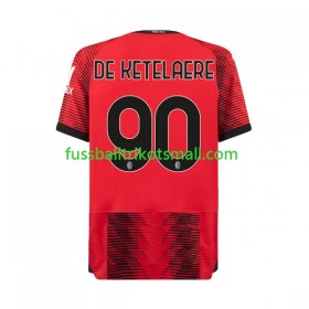 Fußballtrikots AC Mailand Charles De Ketelaere 90 2023-2024 Kurzarm Heimtrikotsatz kaufen